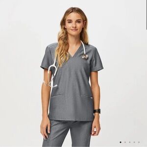 Figs Casma Three-pocket scrub top (Graphite, S)
